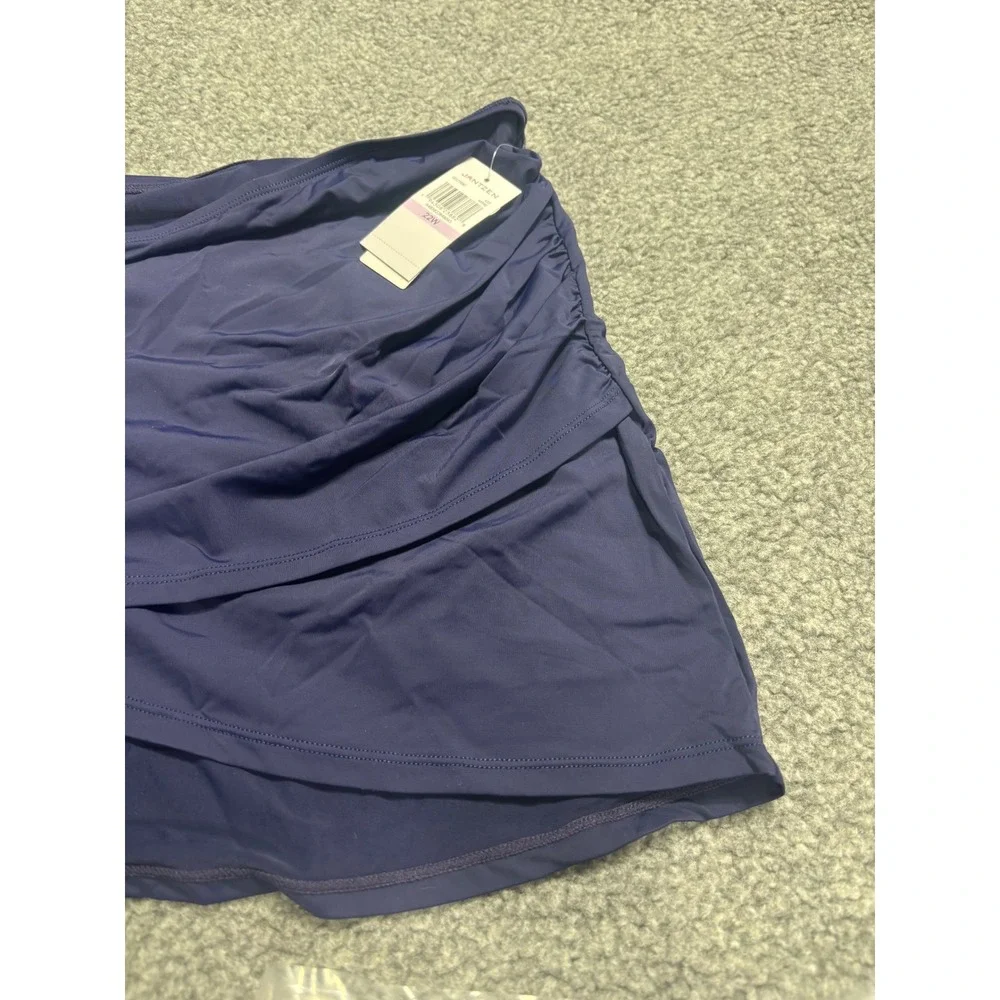 Jantzen Womens Plus Size 22W Swim Skirt Navy Blue Mare Wrap Ruched JZ22708C NEW